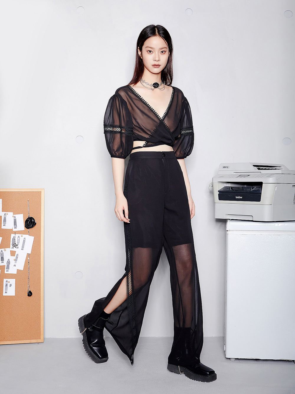MUKTANKxCUUDICLAB Perspective Chiffon Suit