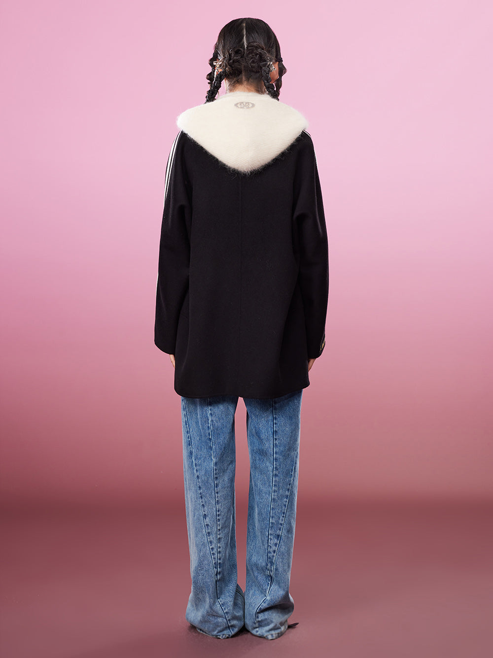 MUKZIN Sporty Frog Button Sleek Pink Coat