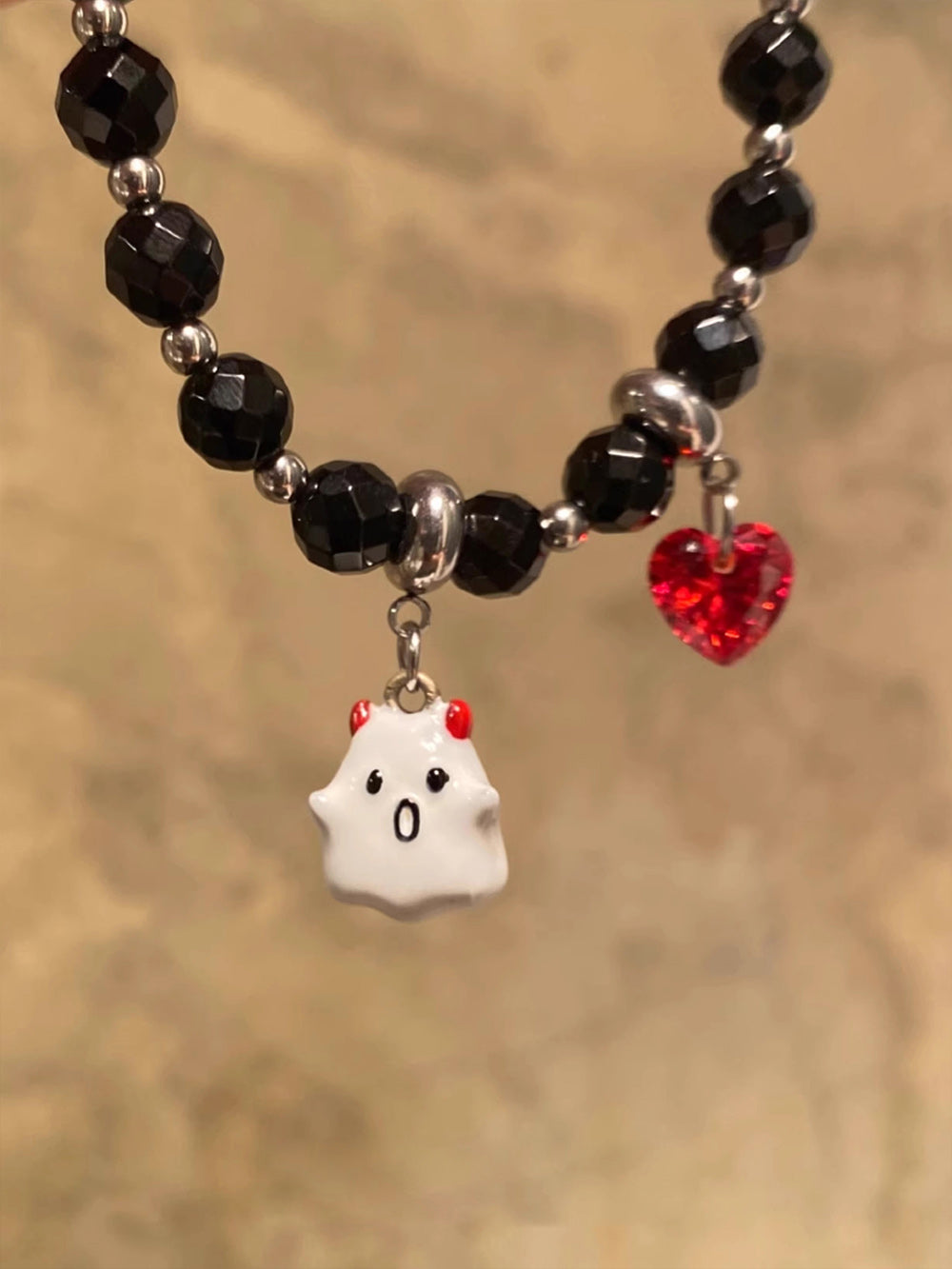 MUKTANK X WHITEHOLE Demon Little Ghost Unique Beaded Chain