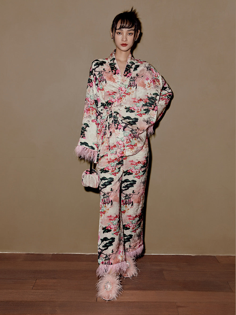 MUKZIN New Pajama Set Retro Style Print Comfortable+Socks