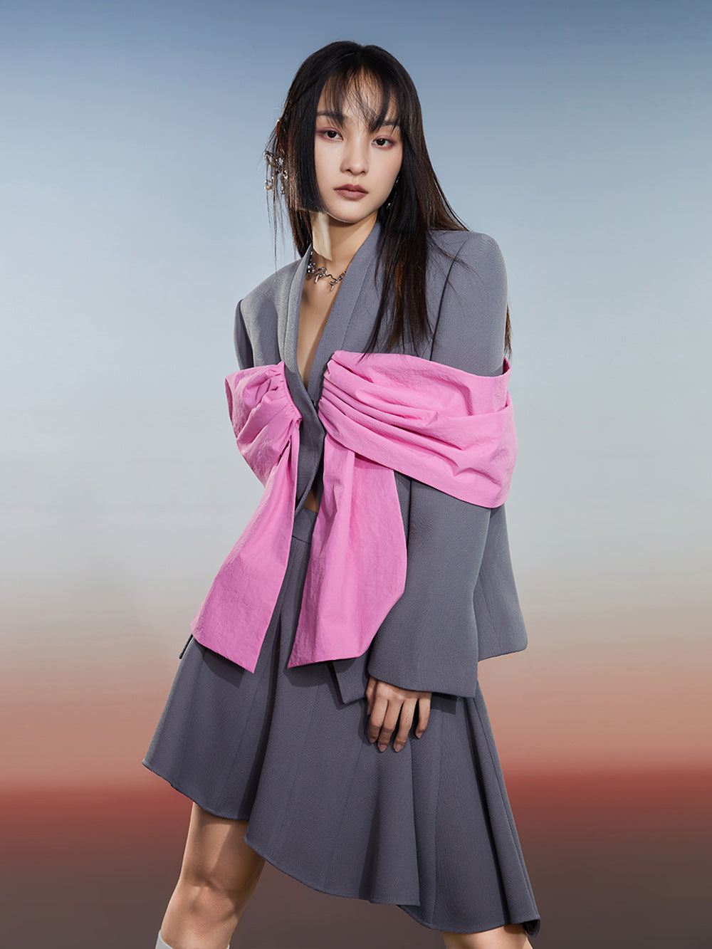 MUKZIN New Arrival Stitching Eye-catching Fashionable Versatile Suit