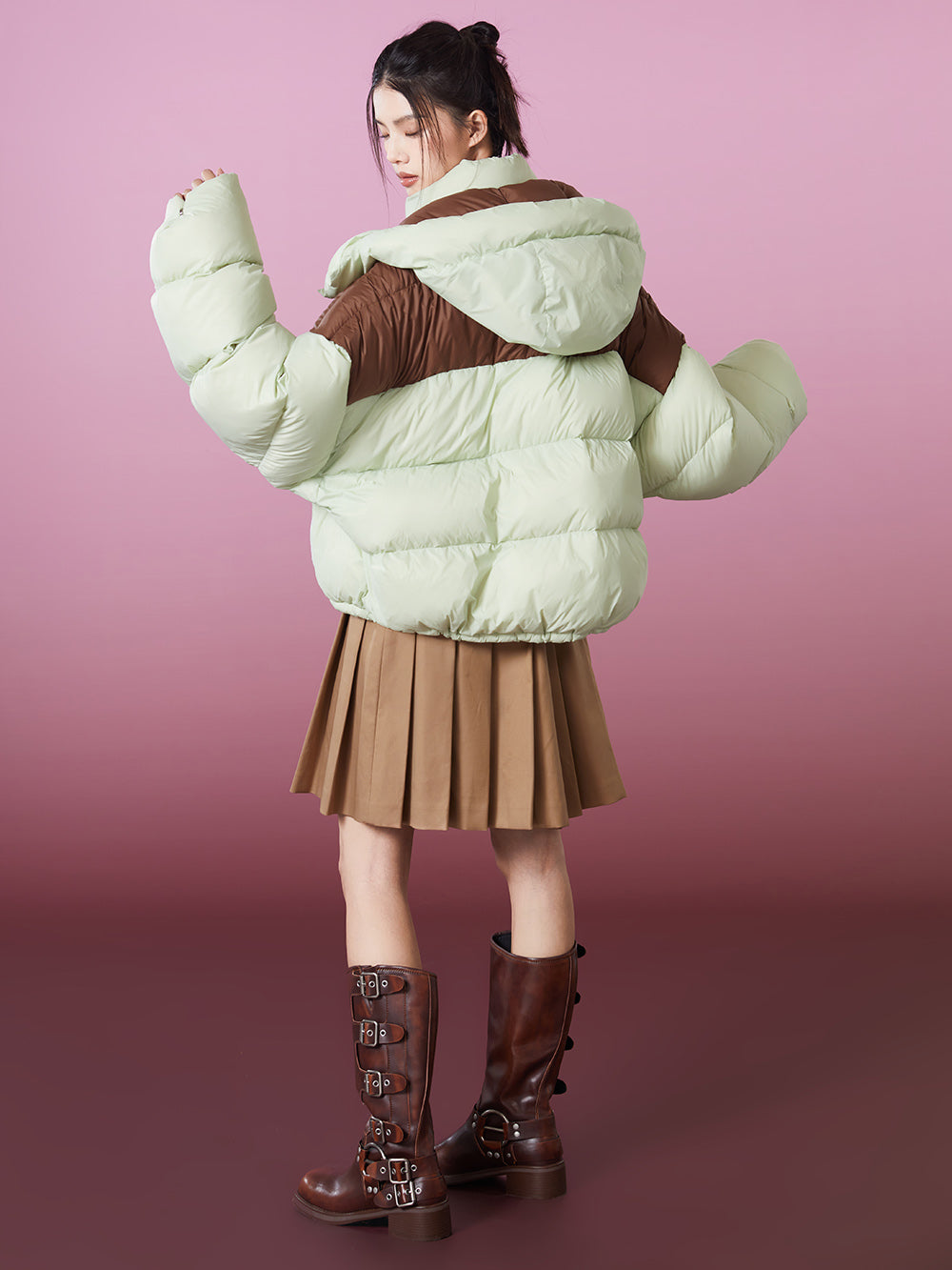 MUKZIN Suger Color Bolocking Down Jacket