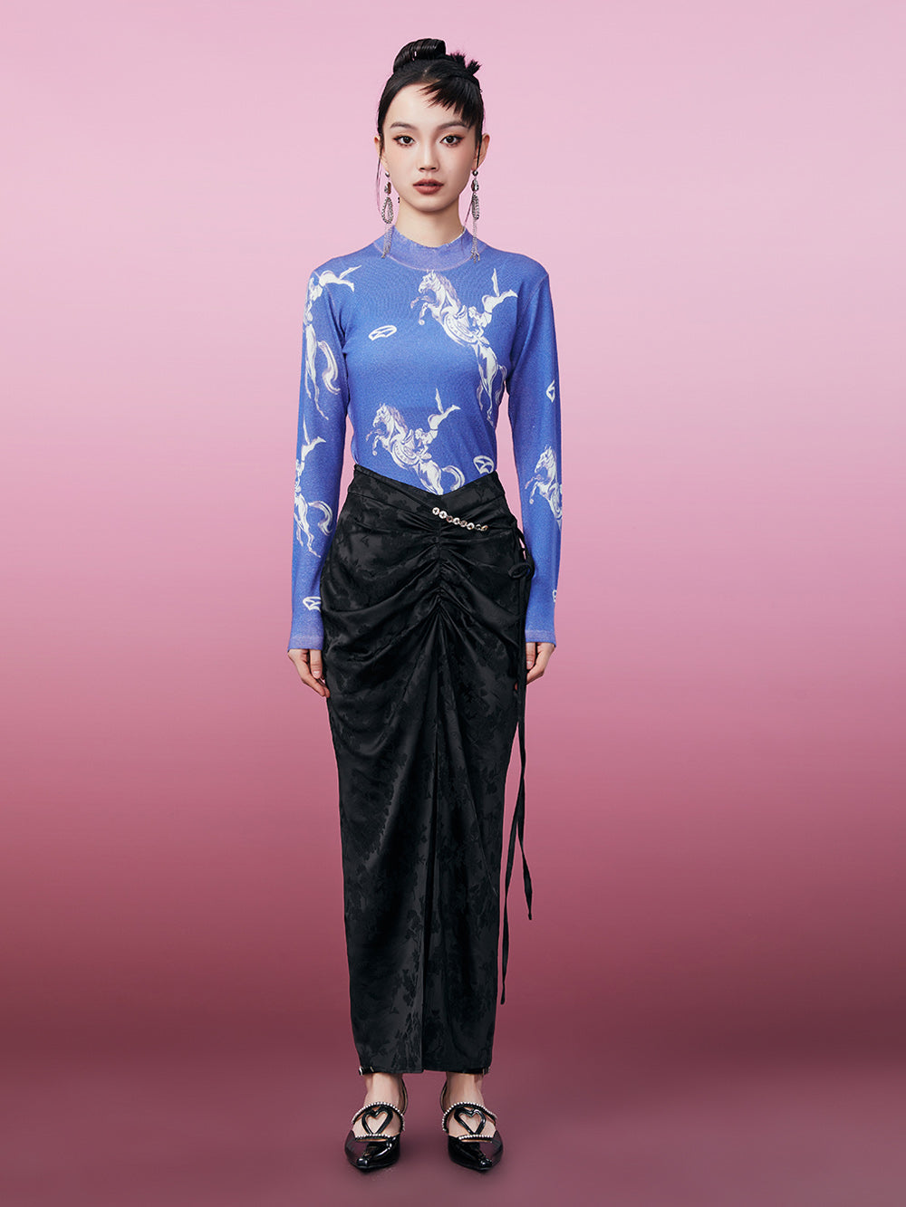 MUKZIN Soft Printed Slim Fit 2-color Original Bottoming Shirt