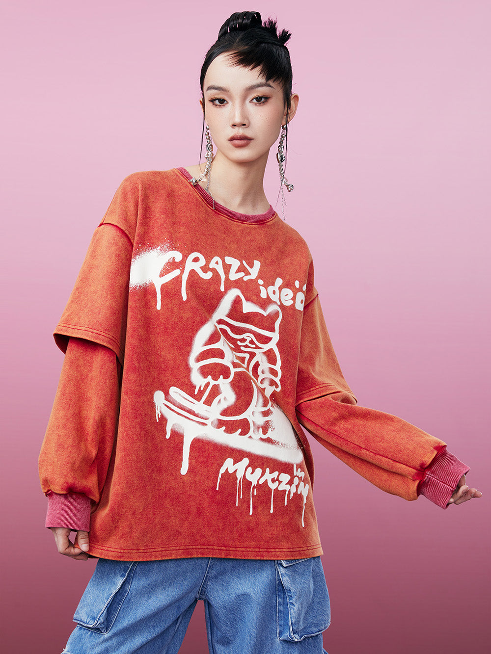MUKZIN Spliced Casual Loose Comfortable Versatile T-shirt