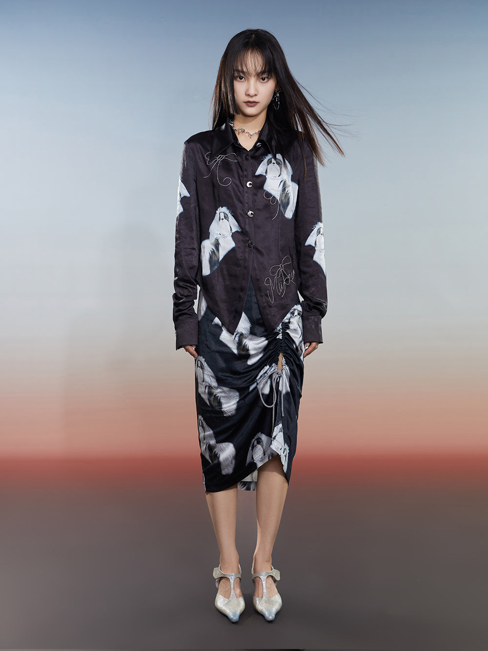 MUKZIN Slim Fit Classic Patchwork Striped Preppy Dress