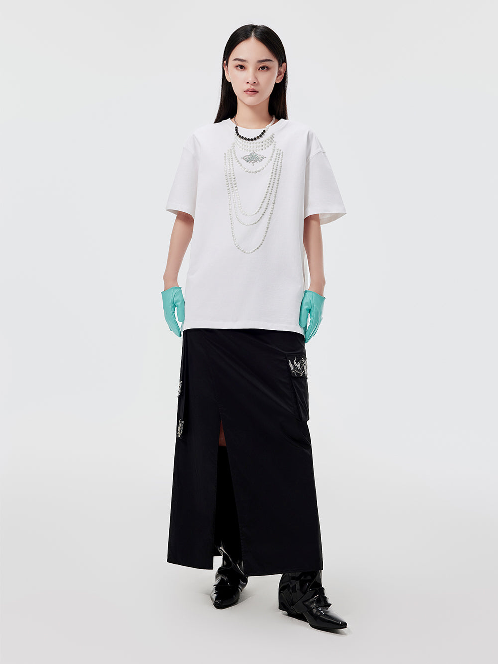 MUKZIN Workwear Straight Midi Skirt