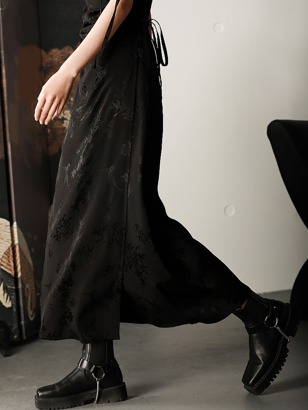MUKTANK X CUUDICLAB Silk Jacquard Strap Dress