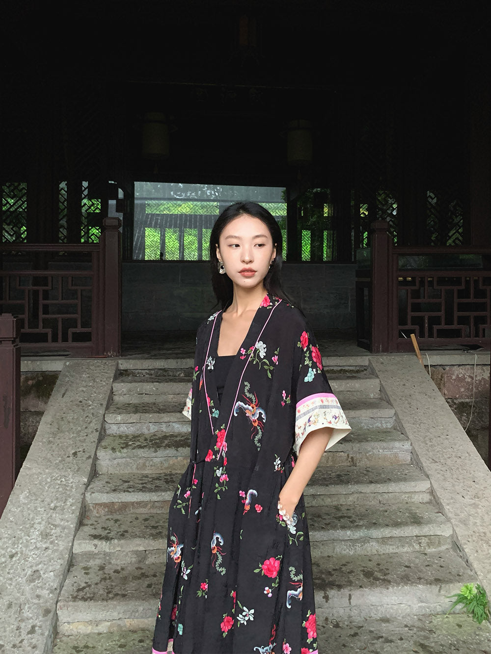 MUKZIN Black New Chinese Style Loose Dress
