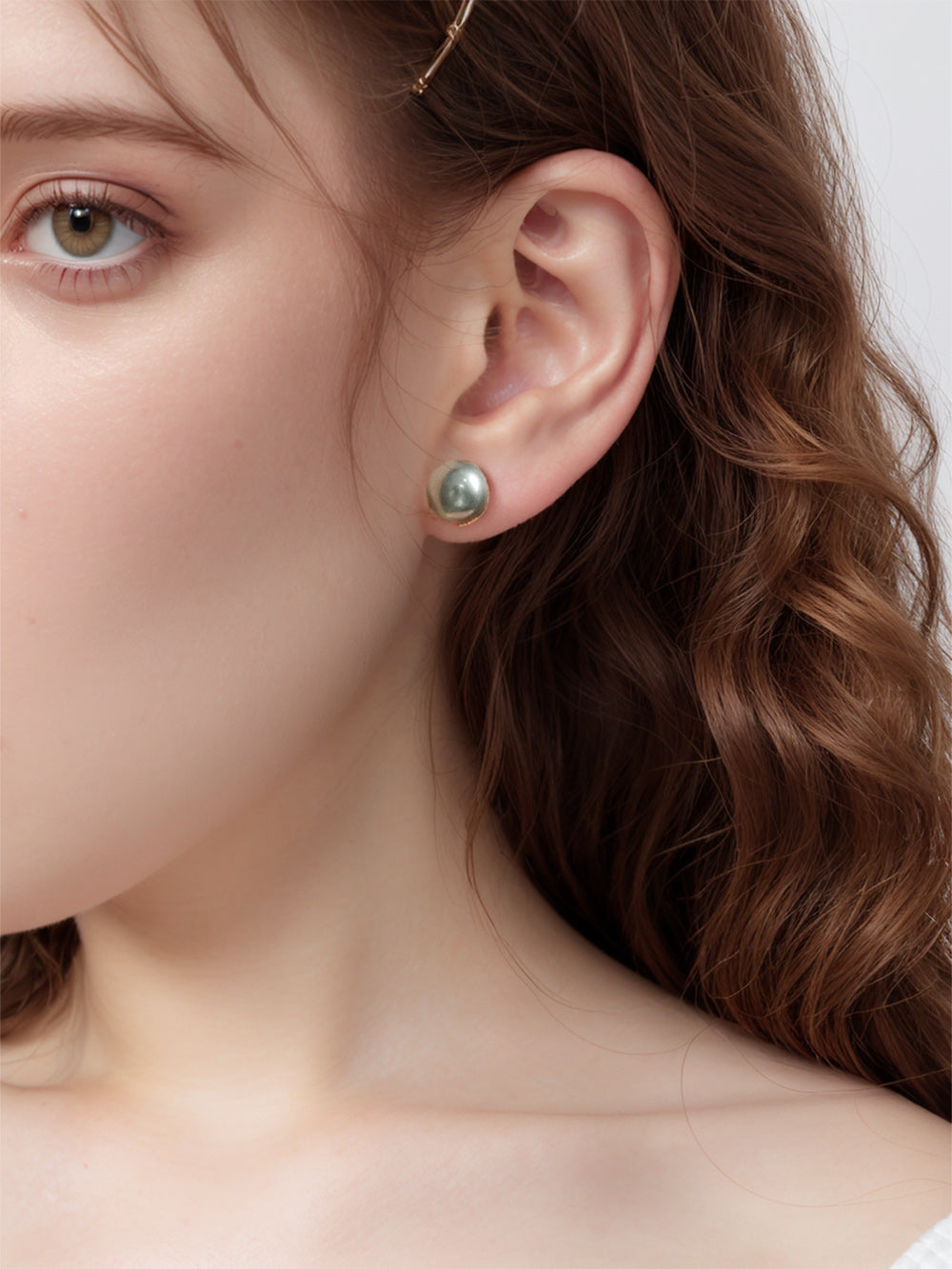 MUKTANK Simple and Versatile Pink and White Earrings