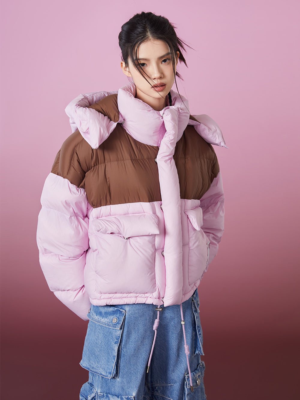MUKZIN Suger Color Bolocking Down Jacket