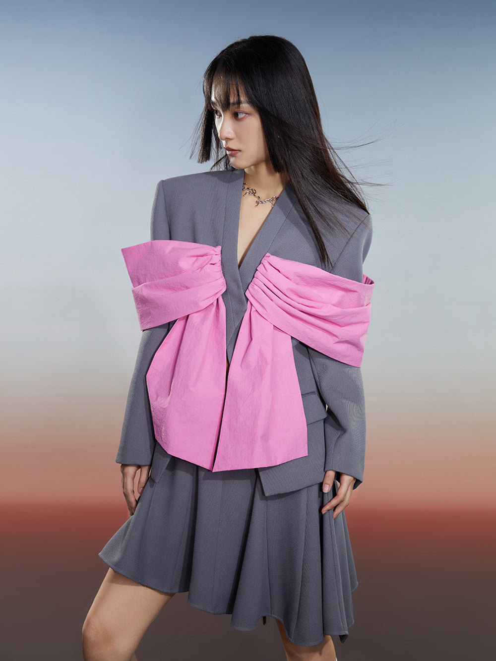 MUKZIN New Arrival Stitching Eye-catching Fashionable Versatile Suit