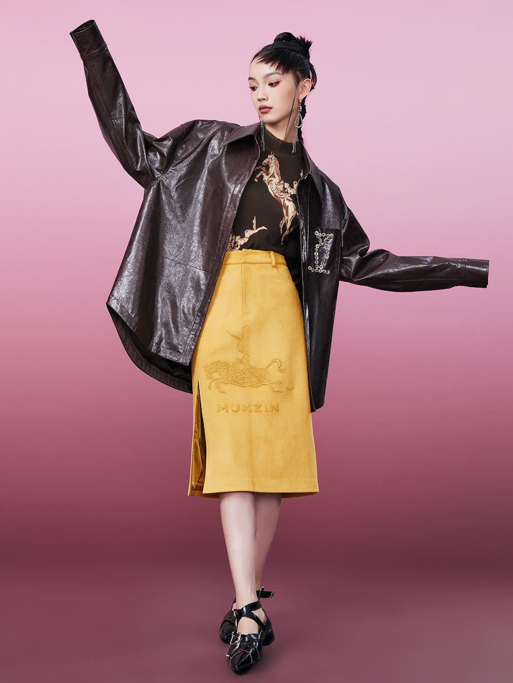 MUKZIN PU Brown Versatile Warm Classic Original Shirt Jacket