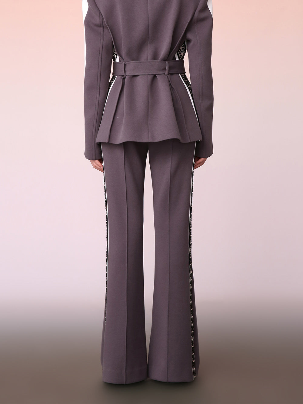 MUKZIN Spliced Casual Gray Versatile Bell Bottoms