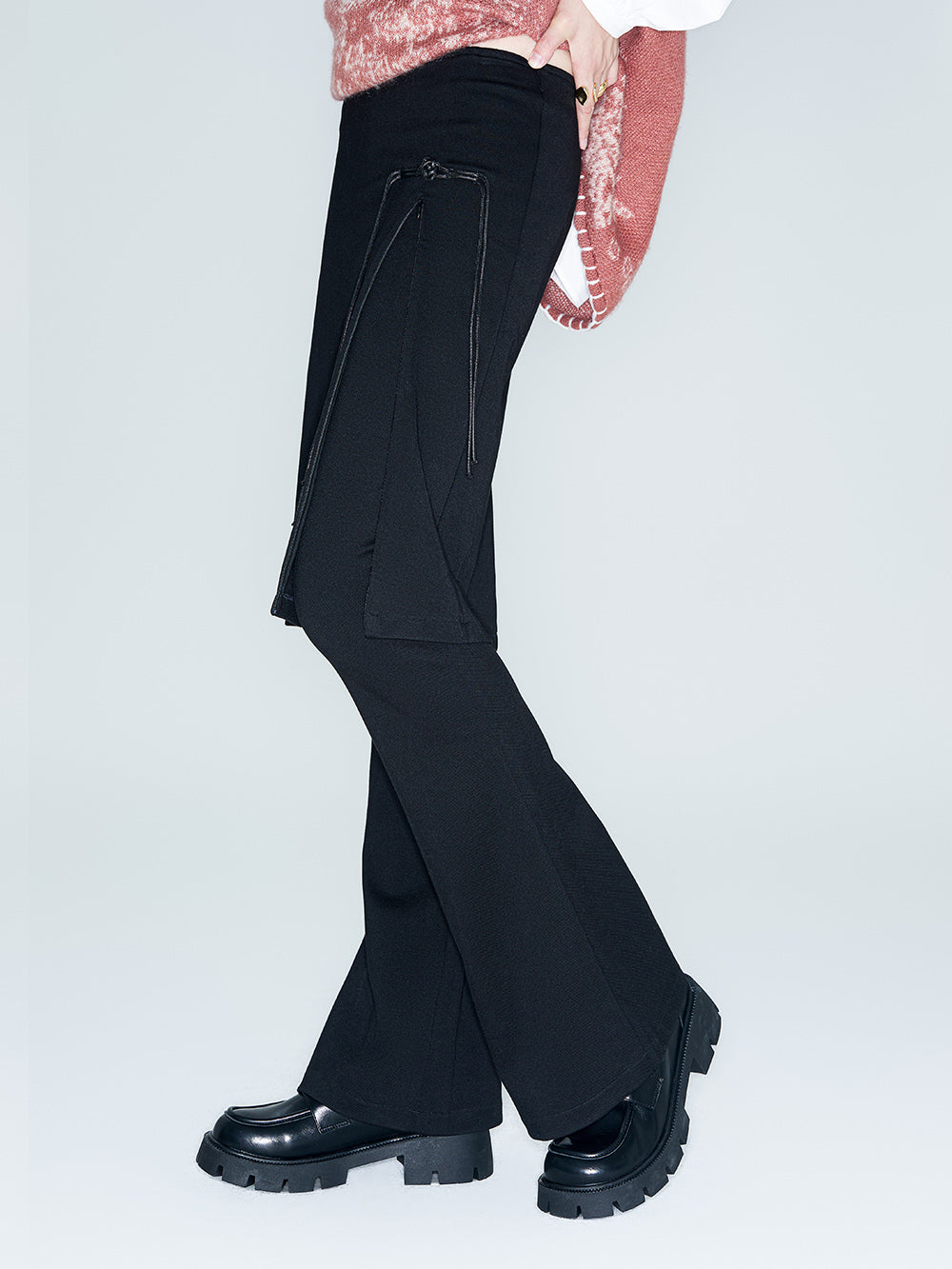 MUKZIN Linglong "Shadow" Chinese Retro Fake Two-Piece Bell-bottom Pants