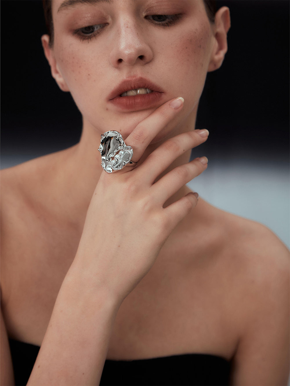 MUKTANK X PEARLONA Dangerous Garden -Venus Flytrap Heart-shaped Pearl Ring