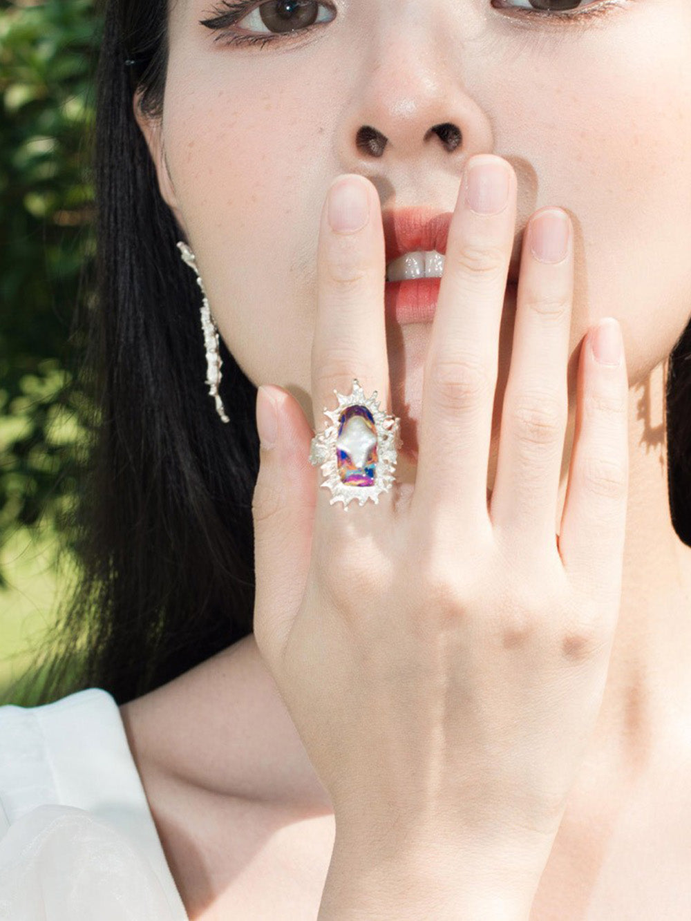 MUKTANK X QUANDO The Door of Stars Silver and Pearl Ring