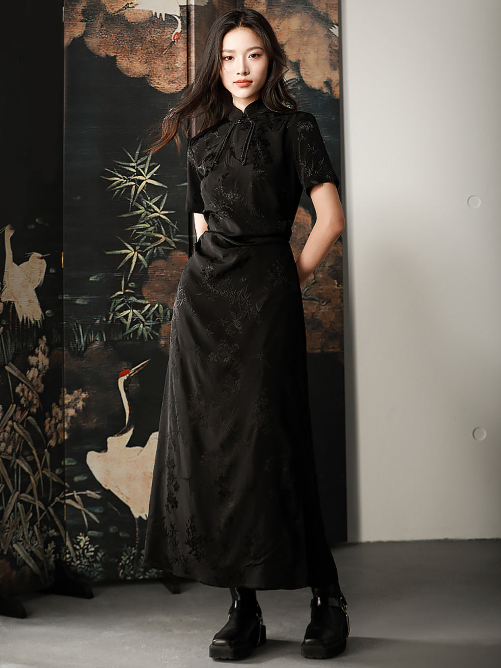 MUKTANK X CUUDICLAB Silk Jacquard Cheongsam Dress