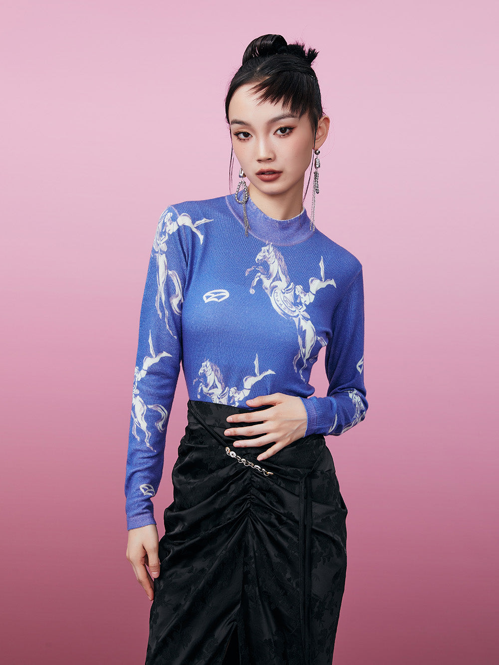 MUKZIN Soft Printed Slim Fit 2-color Original Bottoming Shirt