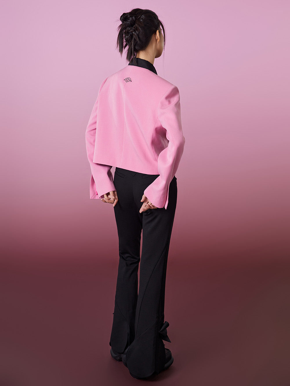 MUKZIN Pink Stylish Lapel Suit with Bow Decoration