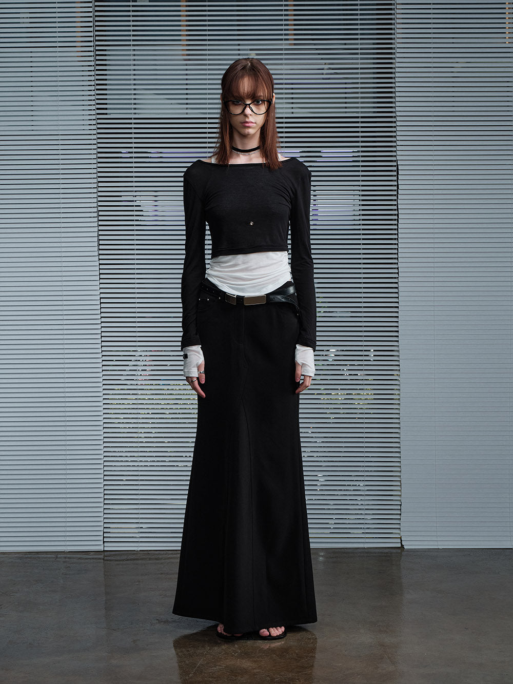 MUKTANK X MODULER Atmospheric Mermaid Hem Midi Skirt