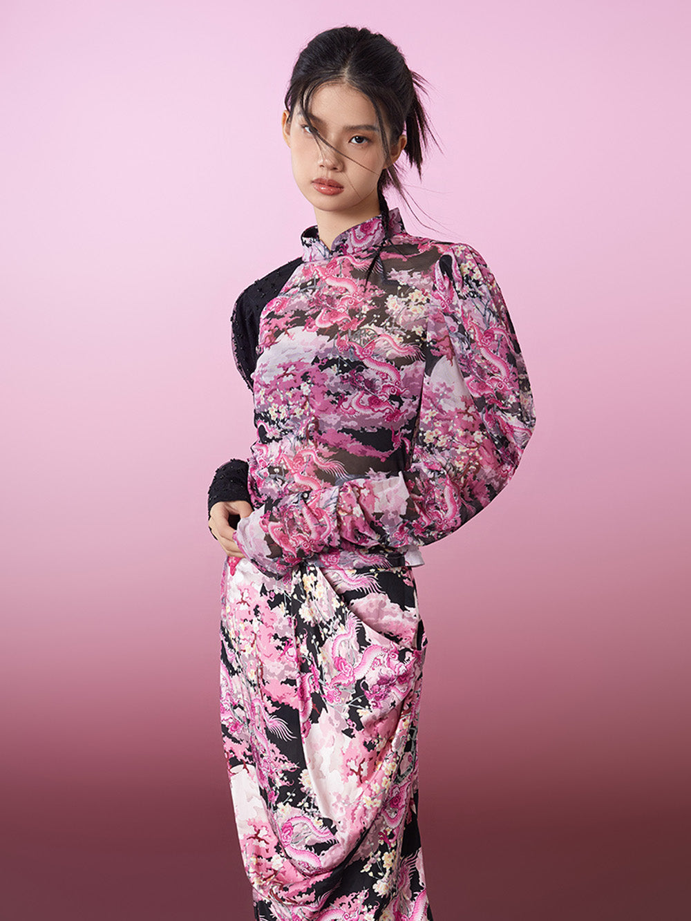 MUKZIN Puff Sleeve Printed Comfortable Slim Fit Bottoming Undeshirt