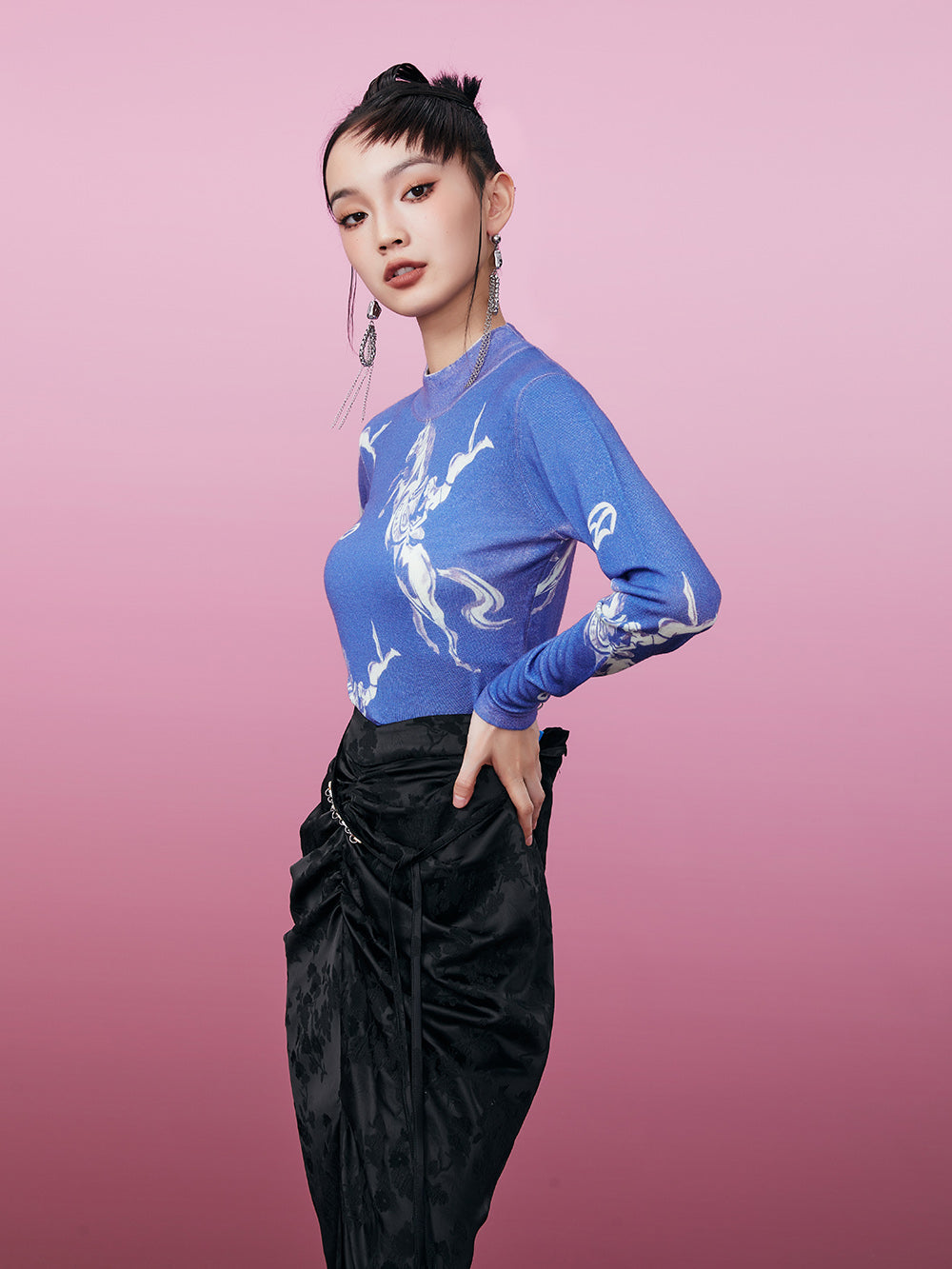 MUKZIN Soft Printed Slim Fit 2-color Original Bottoming Shirt