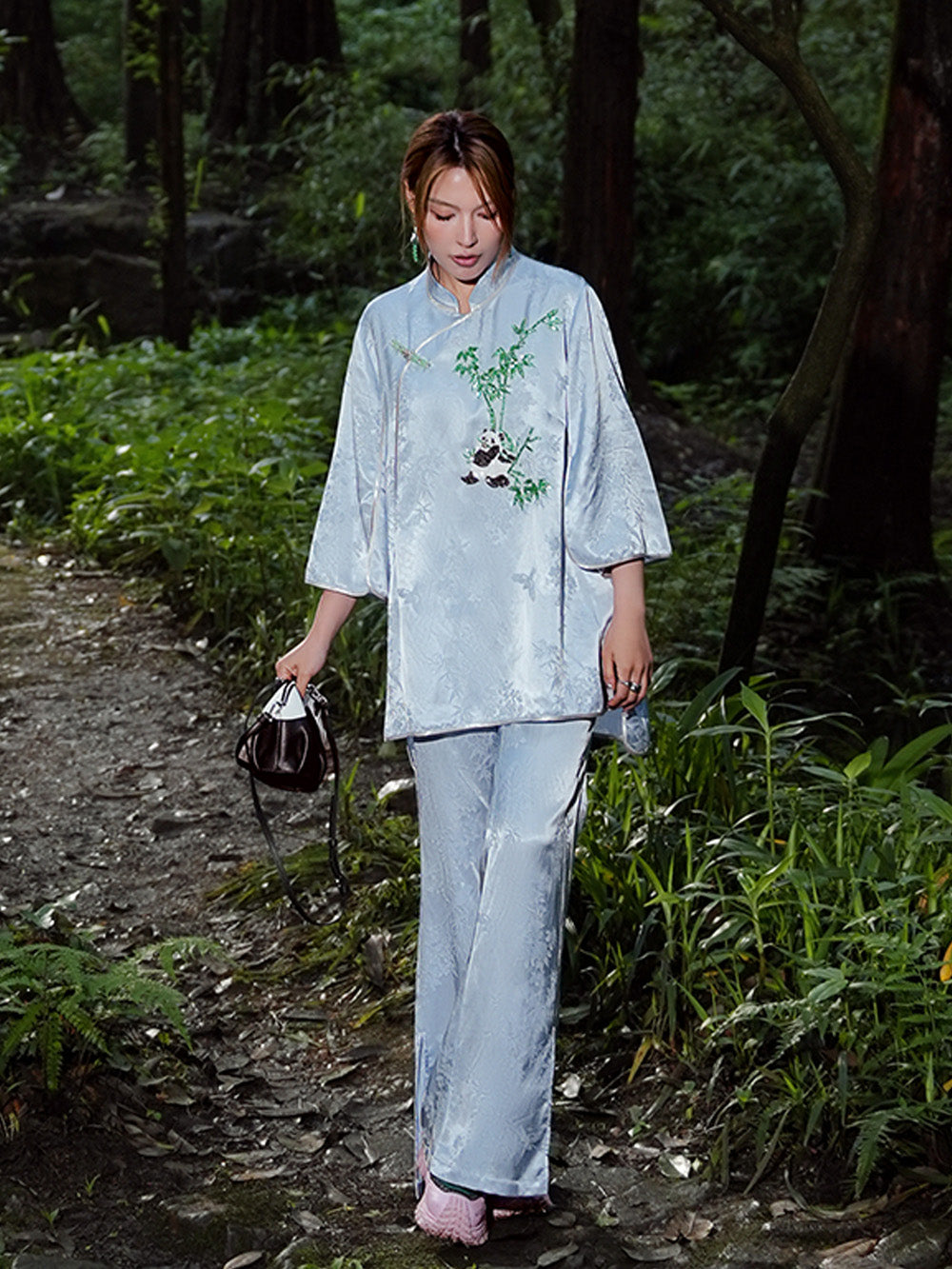 MUKZIN Blue New Chinese Cheongsam Shirt
