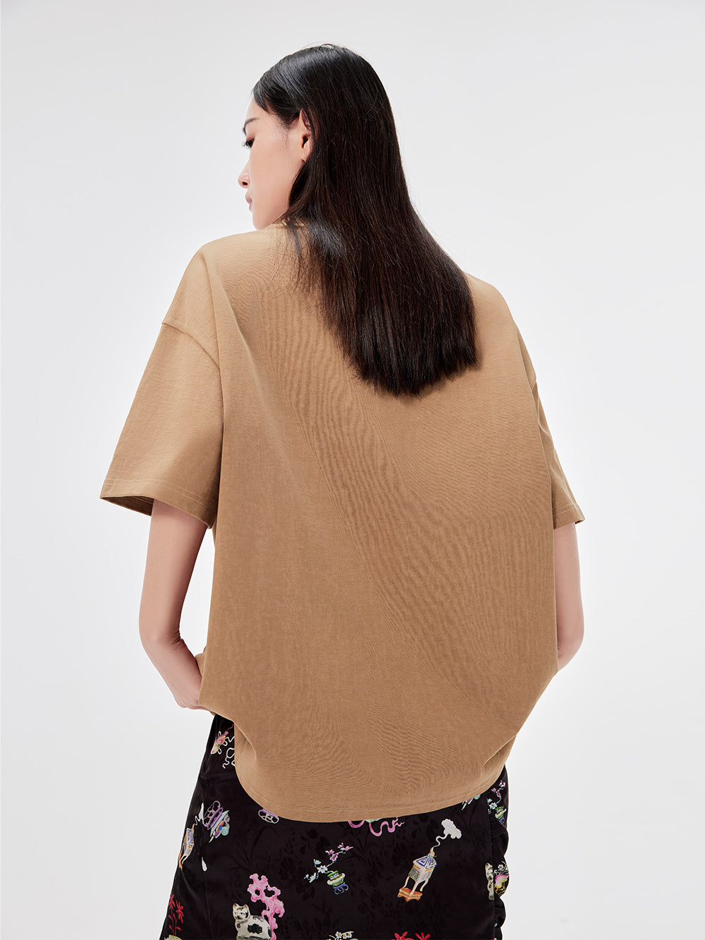 MUKZIN Casual Loose Cute Embroidered Versatile Retro Style T-shirt