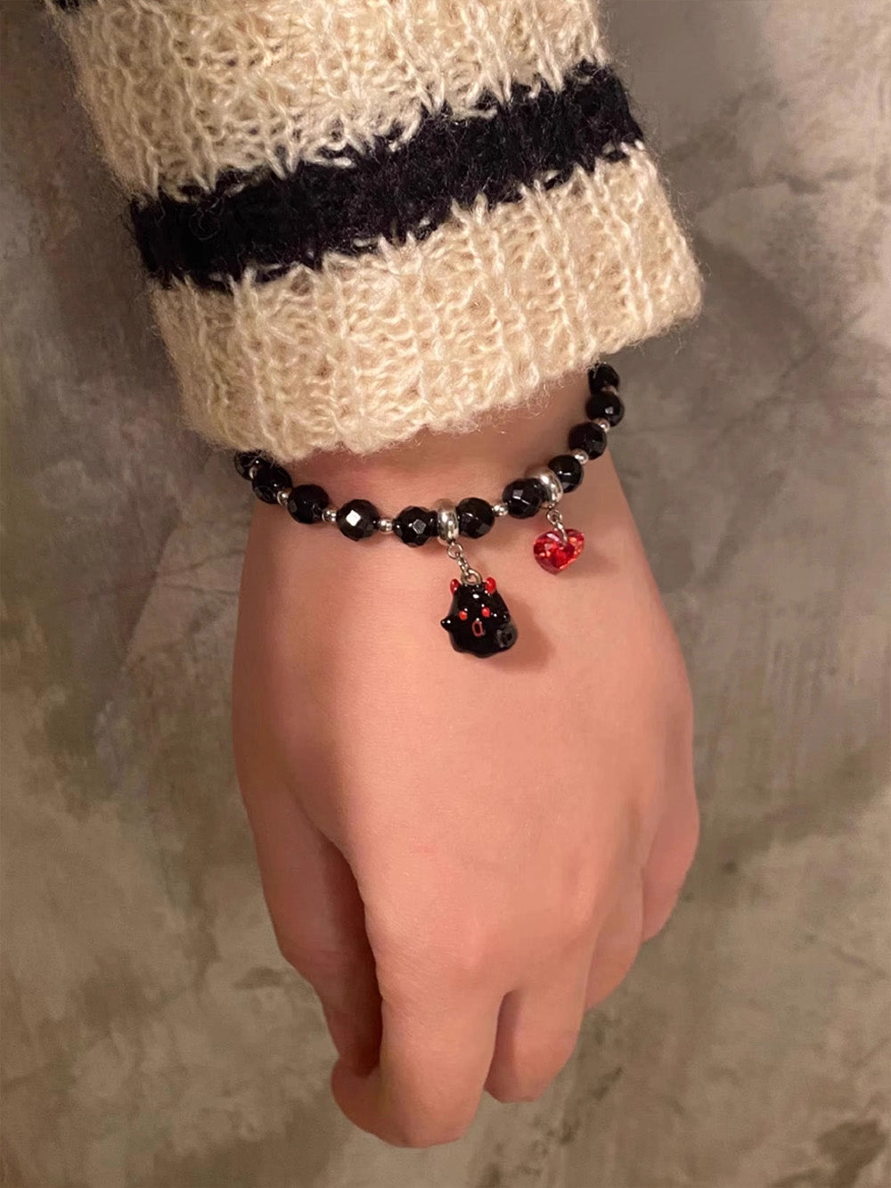MUKTANK X WHITEHOLE Demon Little Ghost Unique Beaded Chain