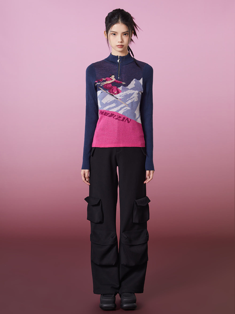 MUKZIN Skiing Women Color Blocking Knited Base Shirt