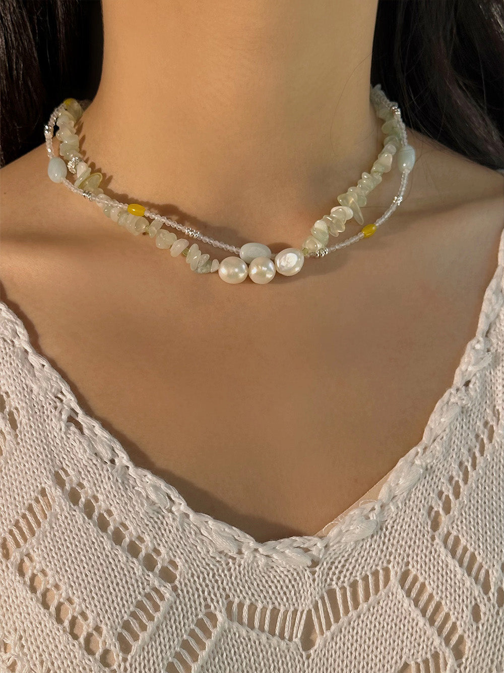 MUKTANK x JUUNNGLE NANAX Half Green Necklace