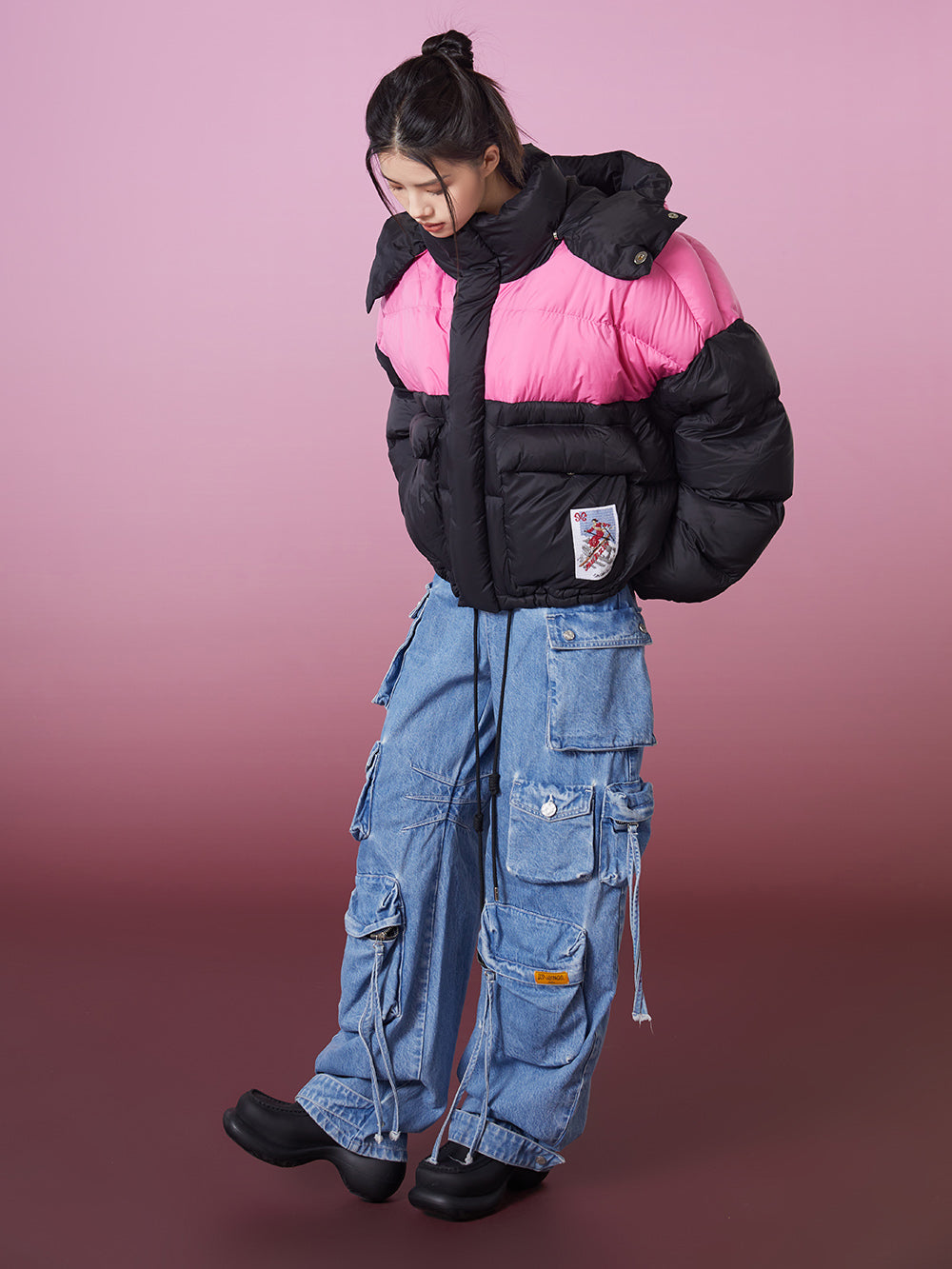 MUKZIN Suger Color Bolocking Down Jacket