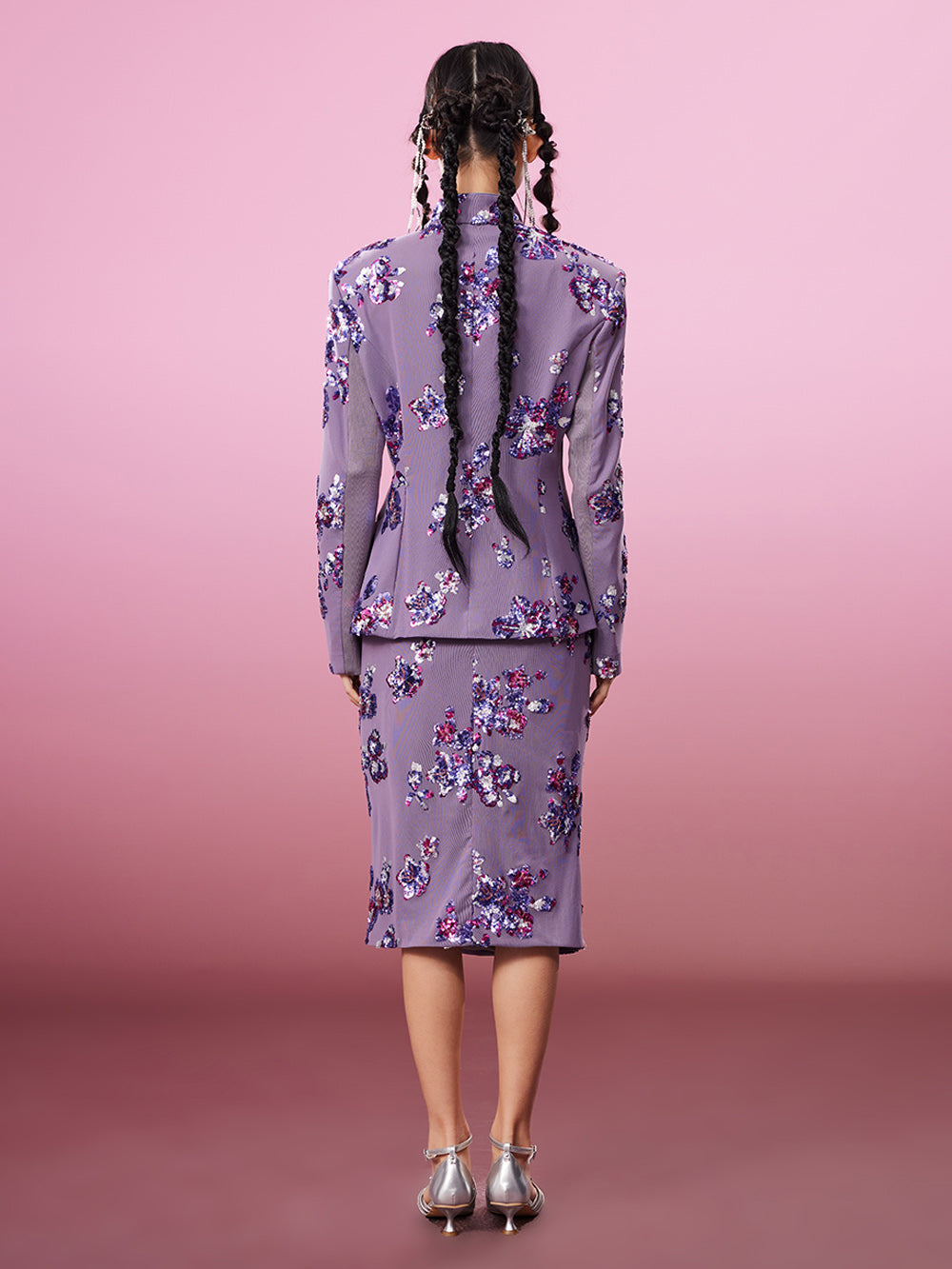 MUKZIN Chinese Style Print Retro Slit Skirts