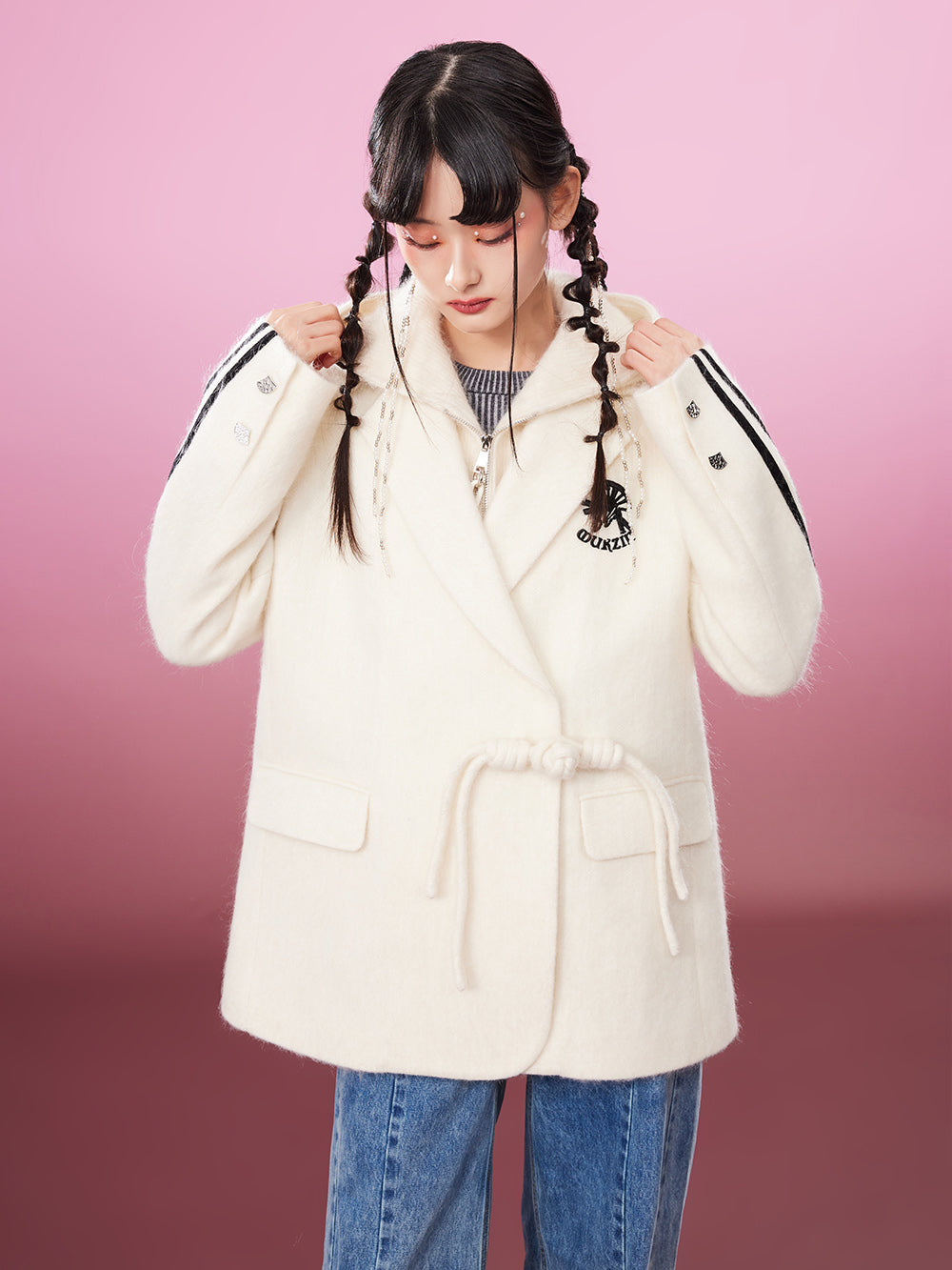 MUKZIN Strap Style Marked Chic Coat