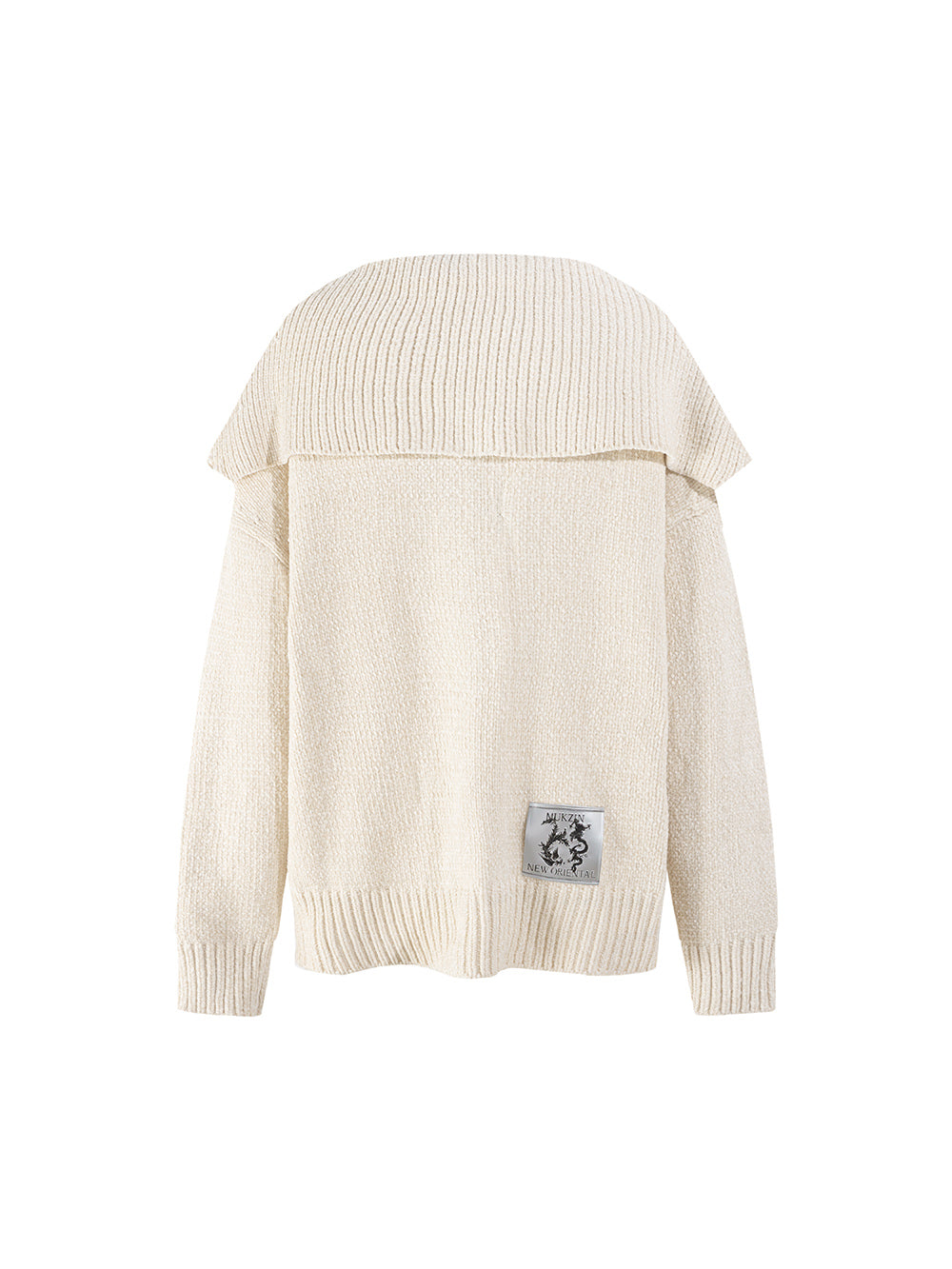 MUKZIN Cute off-white Campus Style Versatile High-quality Ssweater Lapels