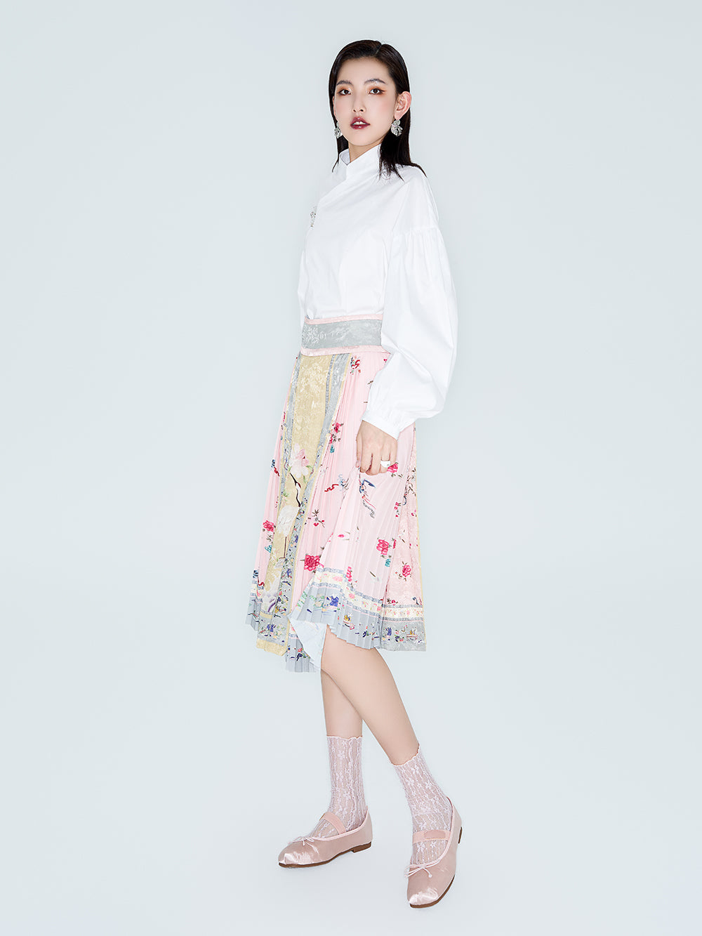 MUKZIN Linglong "White Jade" New Chinese-Style Button-Up Collar Loose Tang Dynasty-Inspired Shirt