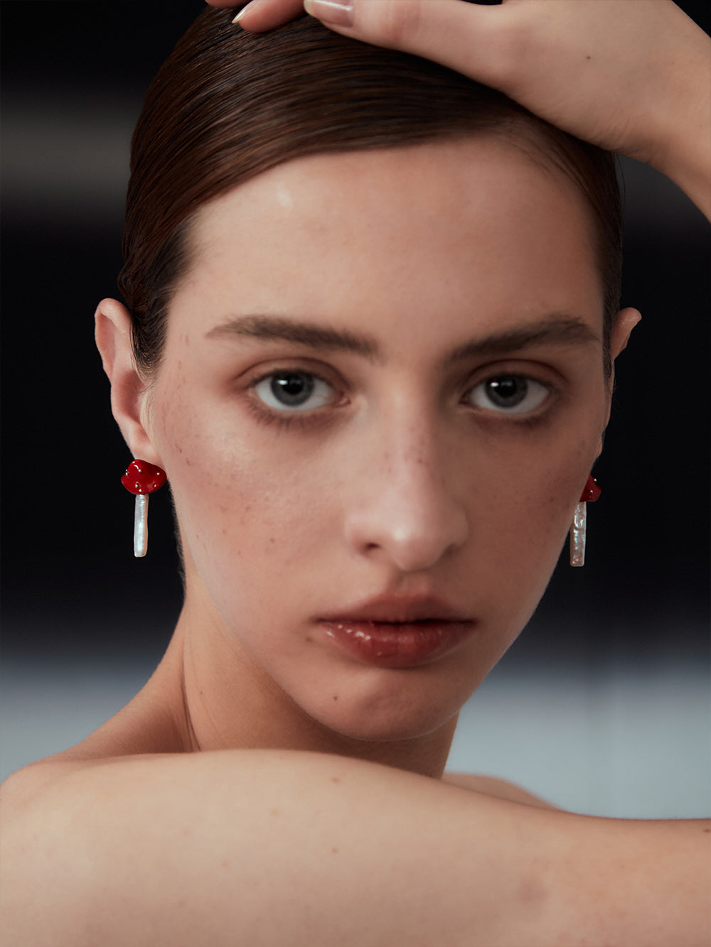 MUKTANKxPEARLONA Dangerous Garden - Magic Mushroom Baroque Pearl Earrings