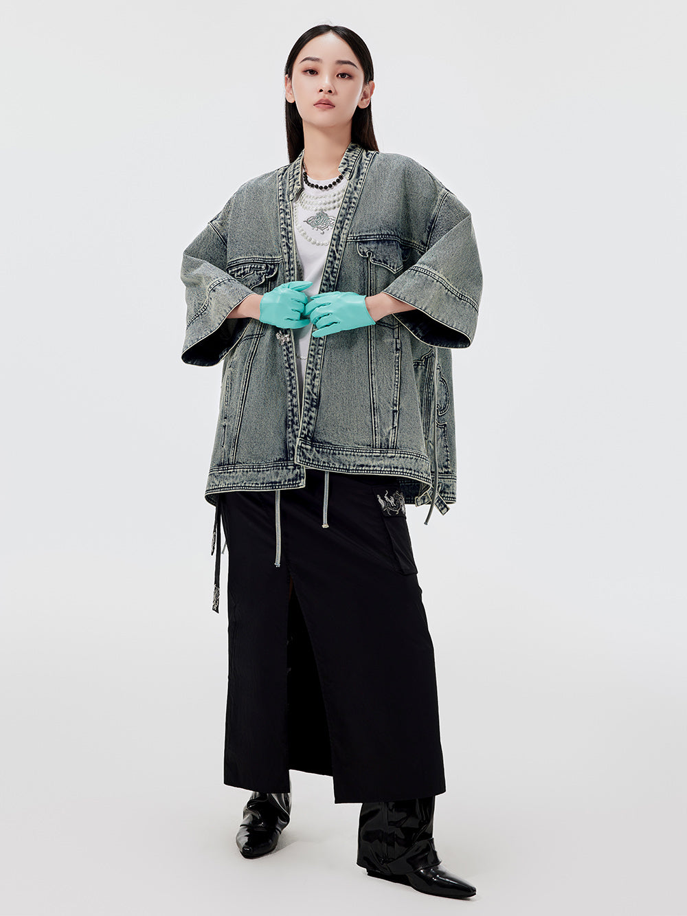 MUKZIN Workwear Straight Midi Skirt