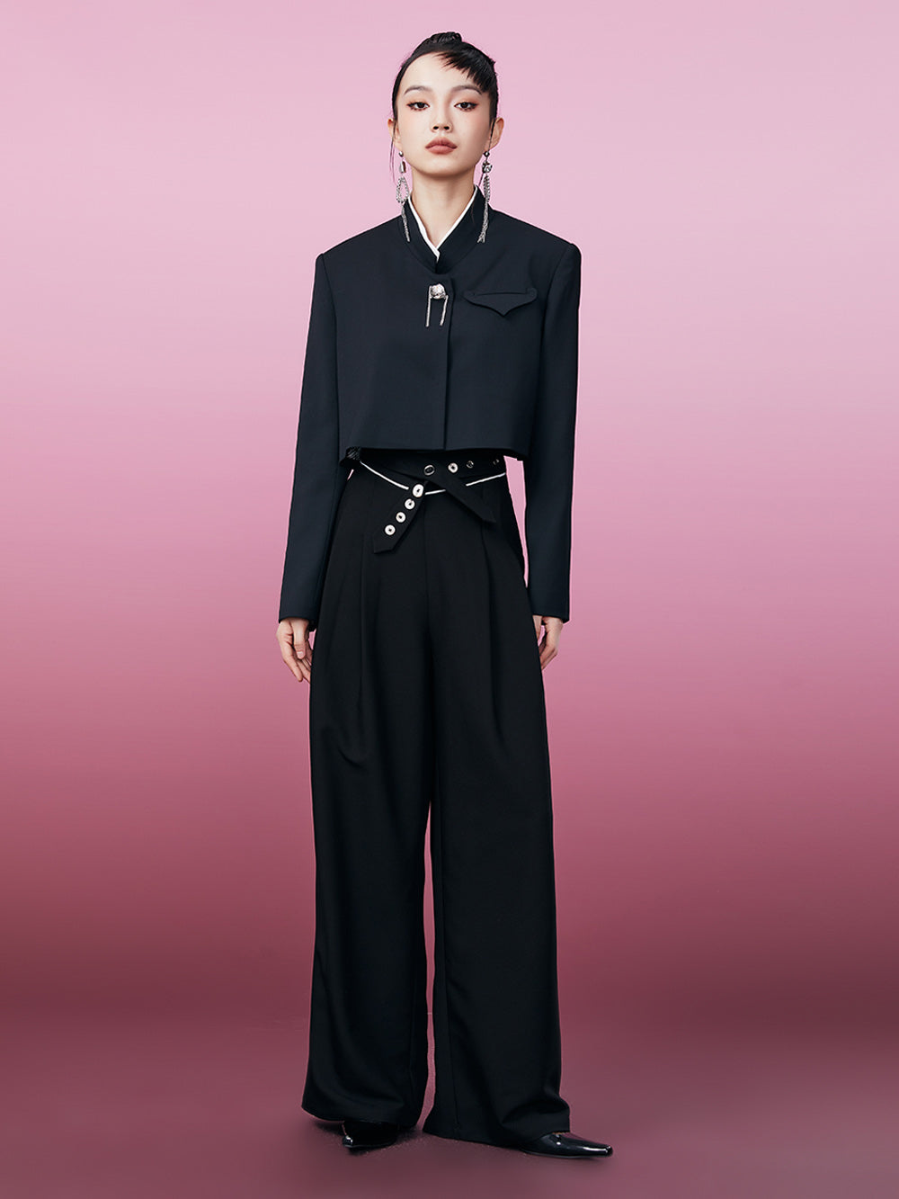 MUKZIN Original Short Black Coat look Slimming