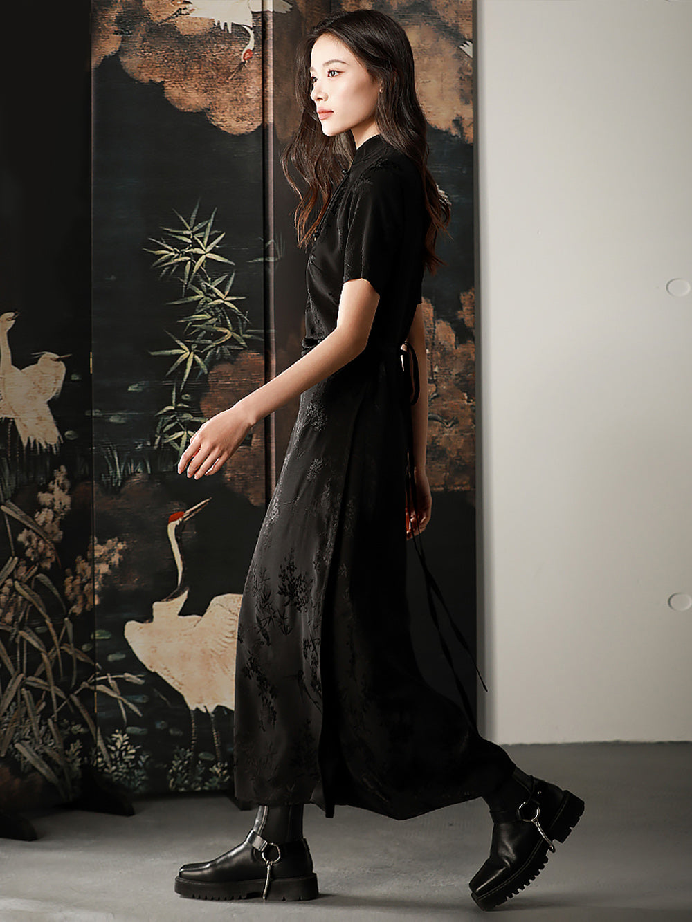MUKTANK X CUUDICLAB Silk Jacquard Cheongsam Dress