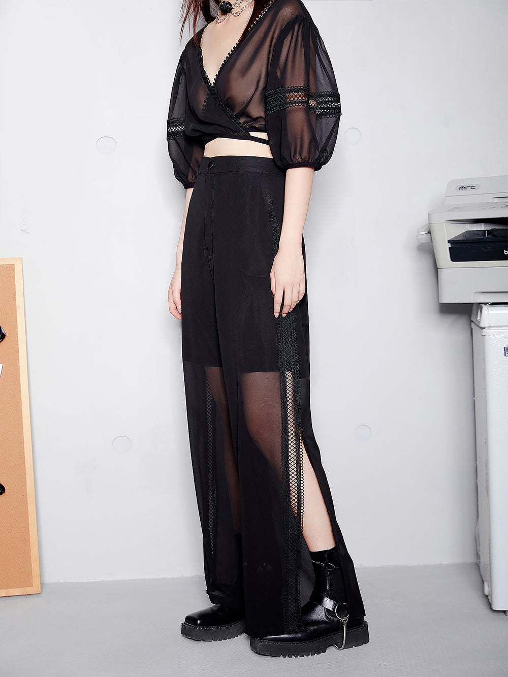 MUKTANKxCUUDICLAB Perspective Chiffon Suit