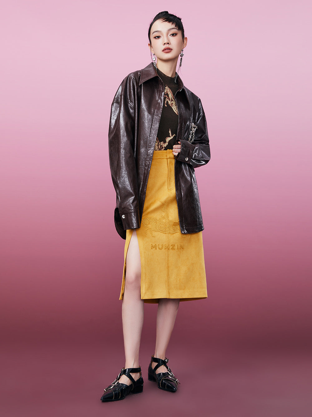 MUKZIN PU Brown Versatile Warm Classic Original Shirt Jacket