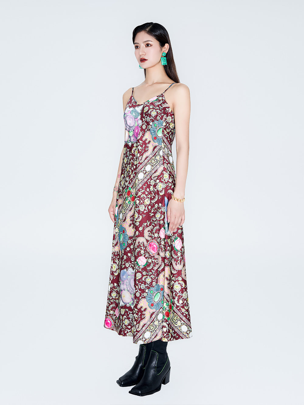 MUKIZN Linglong Printed Sexy Strap Dress