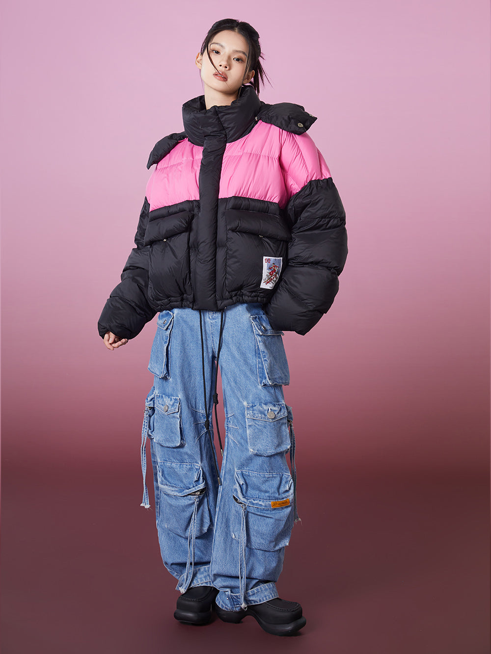 MUKZIN Suger Color Bolocking Down Jacket