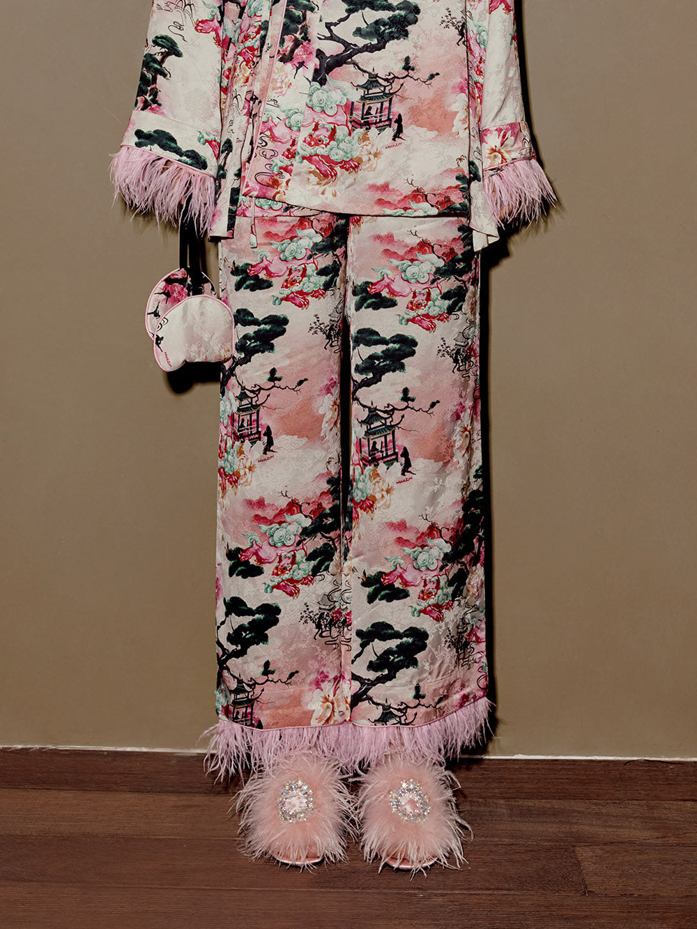 MUKZIN New Pajama Set Retro Style Print Comfortable+Socks