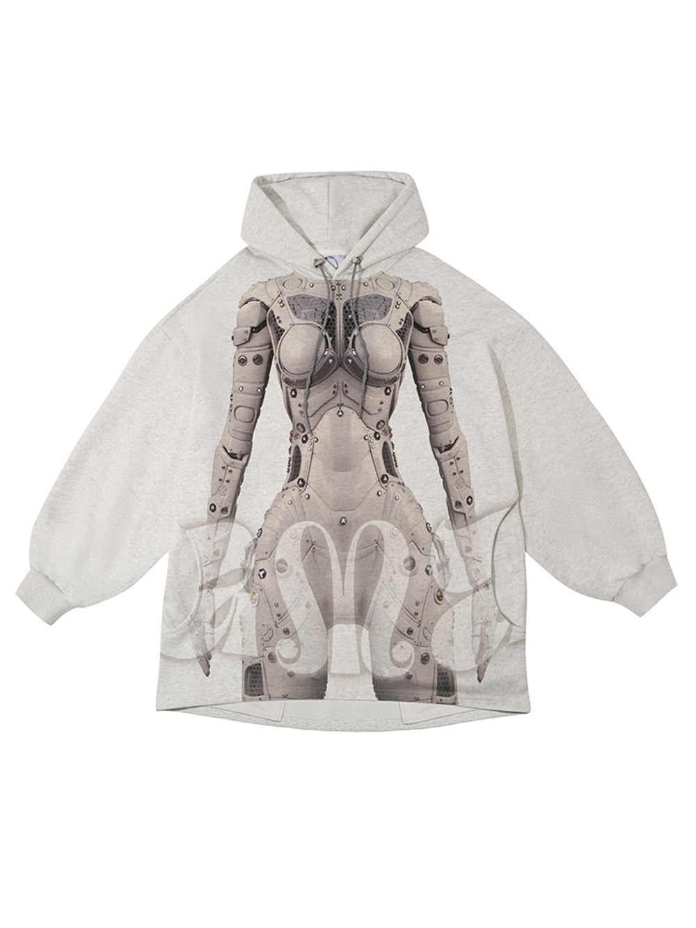 MUKTANK  AI Robot Printed Oversize Unisex Hoodie