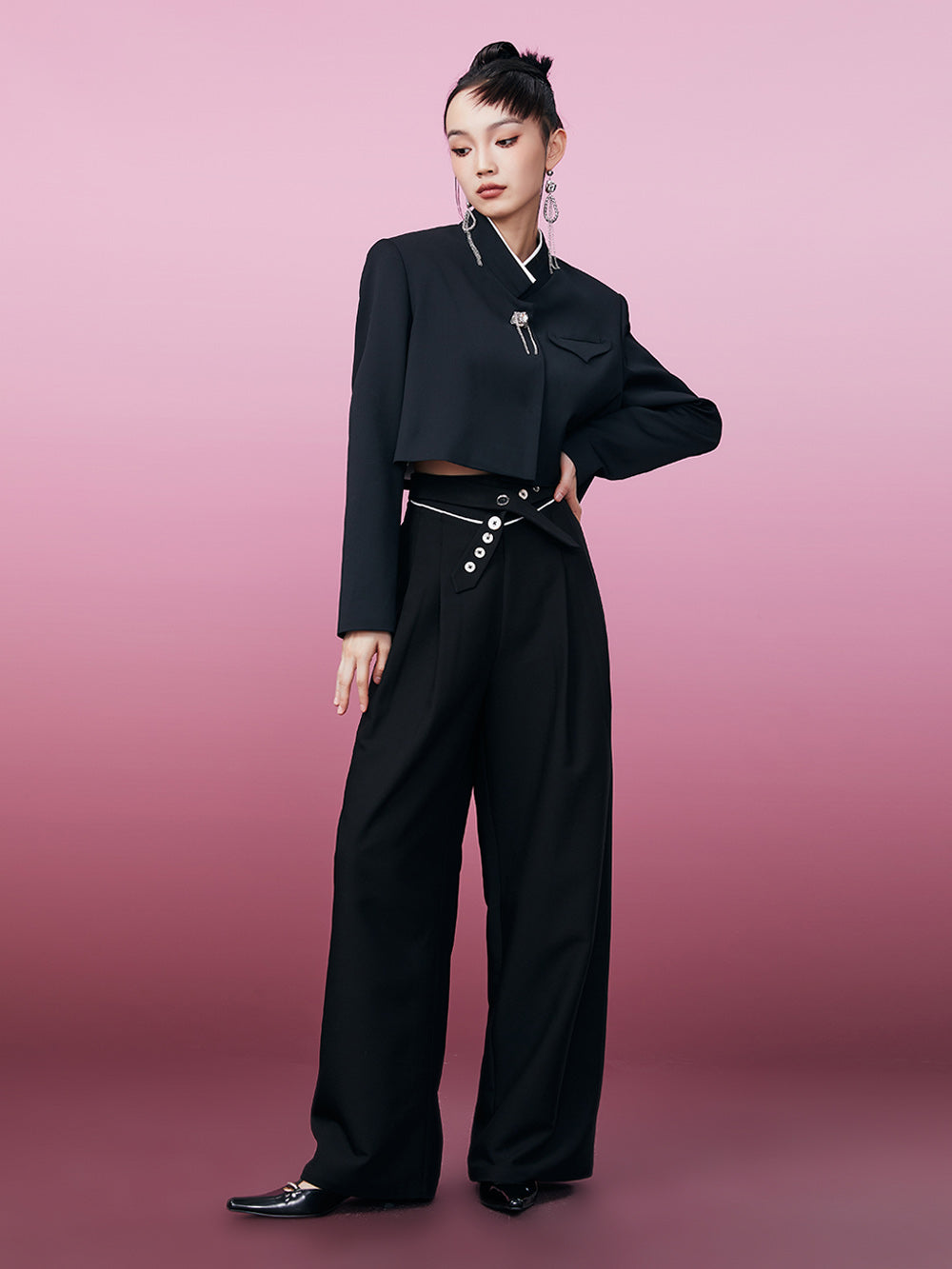 MUKZIN Original Short Black Coat look Slimming