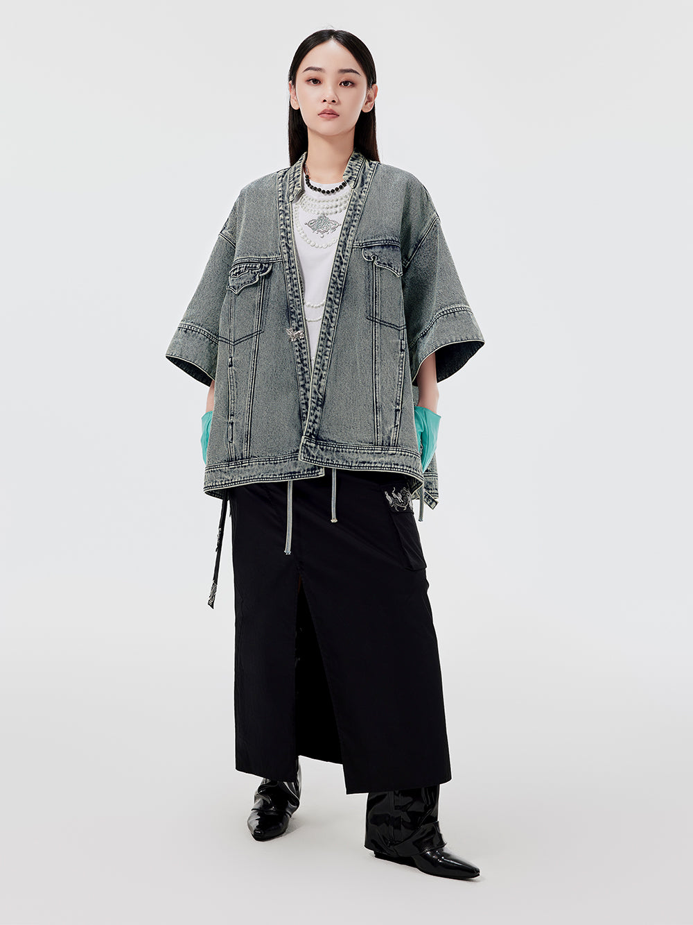 MUKZIN Workwear Straight Midi Skirt