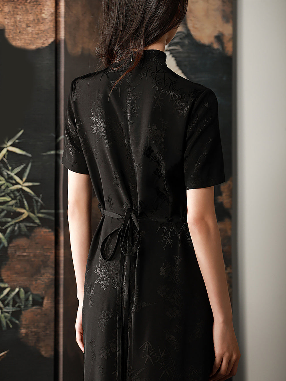 MUKTANK X CUUDICLAB Silk Jacquard Cheongsam Dress