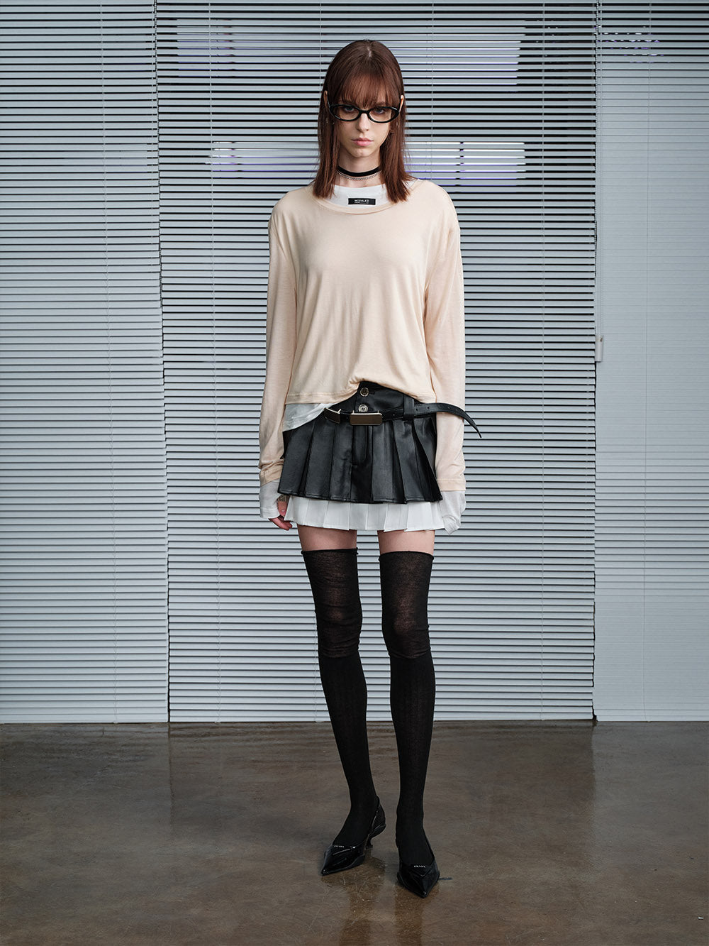 MUKTANK X MODULER Silk-like Faux Two-piece Long Sleeve T-shirt